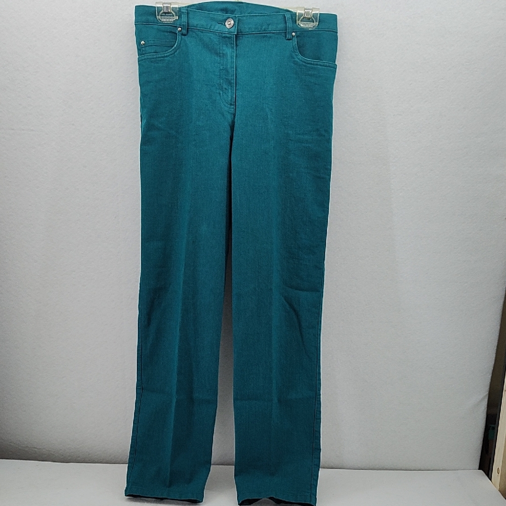 Ruby Rd. Teal Straight Leg Jeans